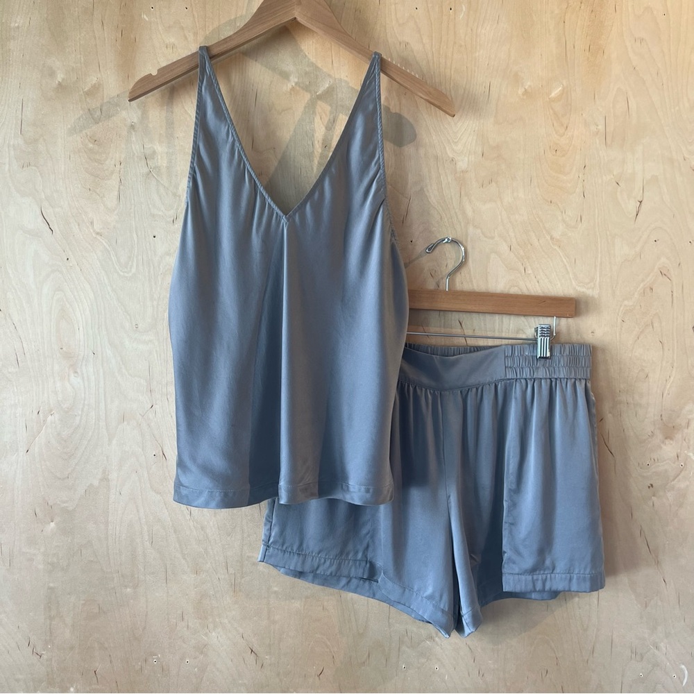 SOMA Silk Pajama Lounge Set Medium Grey